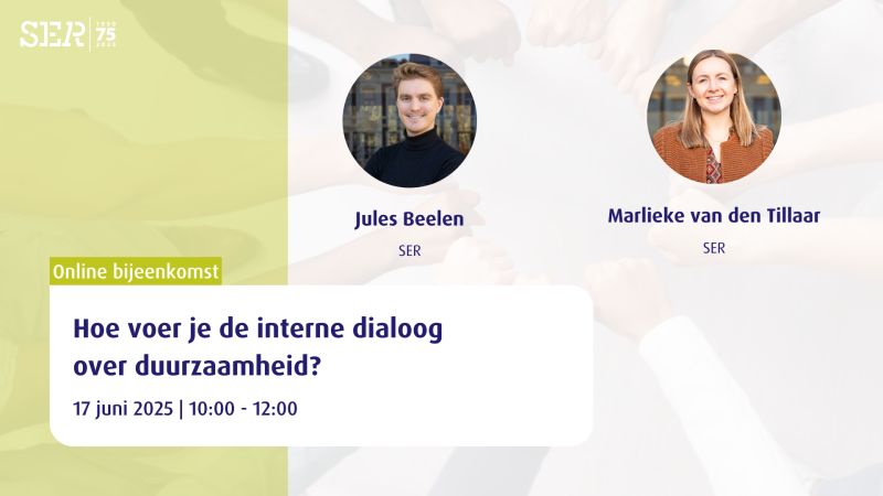 Online sessie: 'Hoe voer je de interne dialoog over duurzaamheid?’